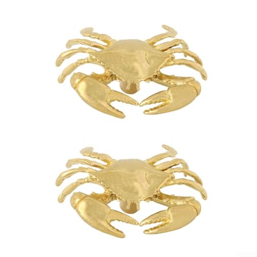 Unique Crab Brass Door Handles 2 Pack for Home and Office Style (A) von GLFLOW