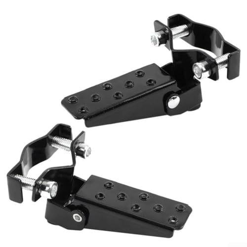 Verstellbare Fahrrad-Fußsteg Peg Paar Stahl Faltbare Gabel Kompatibel mit 24 mm bis 38 mm Durchmesser Rahmen (Schwarz) von GLFLOW