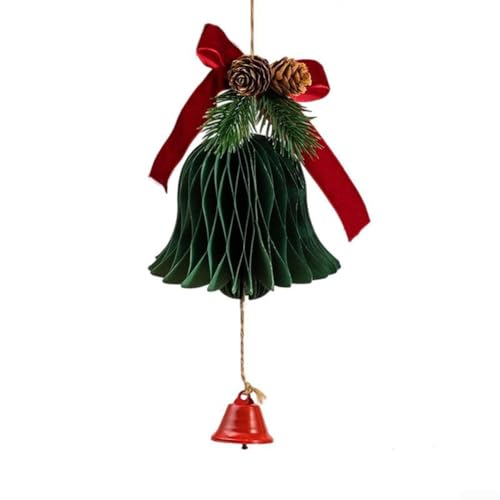 Weihnachtliche Hängeornamente mit Wabenpapier-Design, Glocke und Papierkugeln für Party, Hochzeit, Büro und Klassenzimmer Dekorationen (012) von GLFLOW