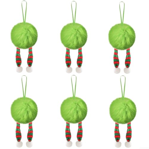 Weihnachts-Plüschkugel-Ornamente, Set mit 12 Stück, mit Seil zum Aufhängen, für mehrere Standorte, einschließlich Bäume, Tische und Kaminsims (B) von GLFLOW