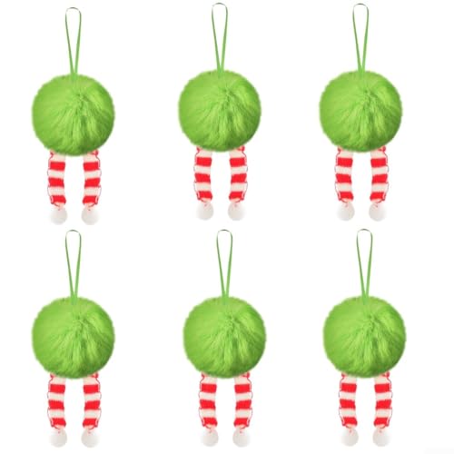 Weihnachts-Plüschkugel-Ornamente, Set mit 12 Stück, mit Seil zum Aufhängen, für verschiedene Standorte, einschließlich Bäume, Tische und Kaminsims (A) von GLFLOW