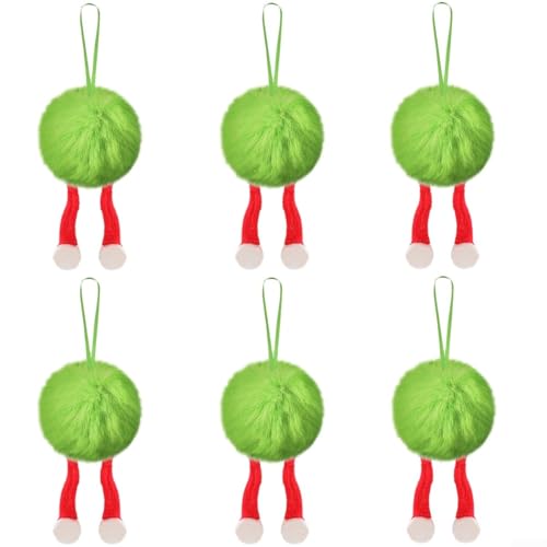 Weihnachts-Plüschkugel-Ornamente, Set mit 12 Stück, mit Seil zum Aufhängen, für verschiedene Standorte, einschließlich Bäume, Tische und Kaminsims (C) von GLFLOW