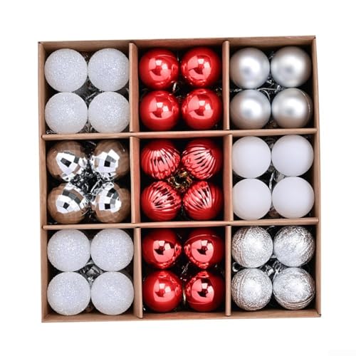 Weihnachtskugel-Set, 72 Stück, 3 cm, Ornamente zum Dekorieren von Bäumen, Kränzen und mehr (A) von GLFLOW