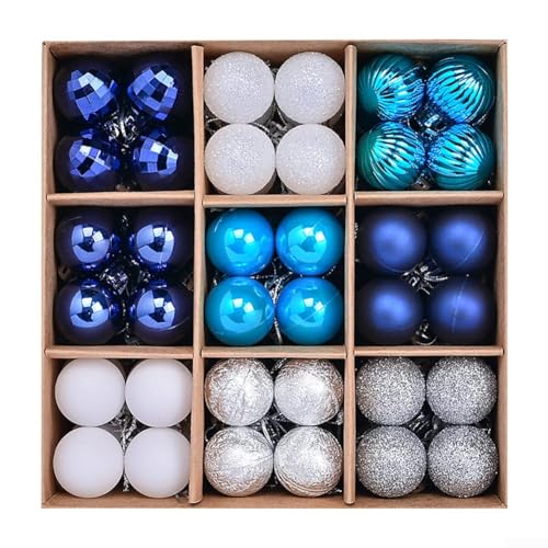 Weihnachtskugel-Set, 72 Stück, 3 cm, Ornamente zum Dekorieren von Bäumen, Kränzen und mehr (C) von GLFLOW