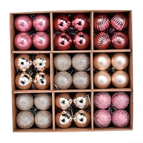 Weihnachtskugel-Set, 72 Stück, 3 cm, zum Dekorieren von Bäumen, Kränzen und mehr (D) von GLFLOW