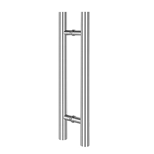 Scheunentür-Zuggriff/Push-Pull-Türgriff/Zweiseitiger Glasschuppen-Türgriff, Griffe aus gebürstetem Nickel, große Griffbeschläge, geeignet für Holztüren/60 cm x 40 cm von GLFNB