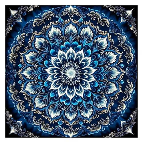 GLIDIAM 40x40cm Diamond Painting Mandala Blau, Diamant Malerei Bilder Blumen Mandala, DIY Full Drill Basteln Erwachsene, Mosaik Stickerei Kreuzstich Geschenk für Wanddeko Wohnzimmer Schlafzimmer GLIDIAM 40x40cm Diamond Painting Mandala Blau, Diamant Malerei Bilder Blumen Mandala, DIY Full Drill Basteln Erwachsene, Mosaik Stickerei Kreuzstich Geschenk für Wanddeko Wohnzimmer Schlafzimmer von GLIDIAM