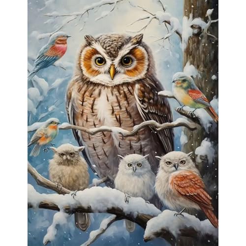 GLIDIAM 40x50cm Diamond Painting Eulen, Diamant Malerei Bilder Tiere Eulenfamilie, DIY Full Drill Basteln Erwachsene, Mosaik Stickerei Kreuzstich Geschenk für Wanddeko Wohnzimmer Schlafzimmer GLIDIAM 40x50cm Diamond Painting Eulen, Diamant Malerei Bilder Tiere Eulenfamilie, DIY Full Drill Basteln Erwachsene, Mosaik Stickerei Kreuzstich Geschenk für Wanddeko Wohnzimmer Schlafzimmer von GLIDIAM