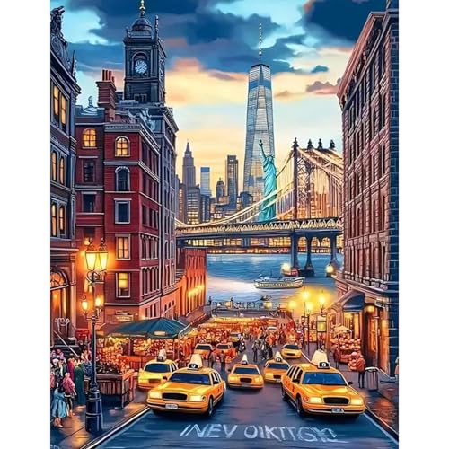 GLIDIAM 40x50cm Diamond Painting New York Stadt Poster, Diamant Malerei Bilder Freiheitsstatue, DIY Full Drill Basteln Erwachsene, Stickerei Kreuzstich Mosaik Geschenk für Wanddeko Wohnzimmer GLIDIAM 40x50cm Diamond Painting New York Stadt Poster, Diamant Malerei Bilder Freiheitsstatue, DIY Full Drill Basteln Erwachsene, Stickerei Kreuzstich Mosaik Geschenk für Wanddeko Wohnzimmer von GLIDIAM