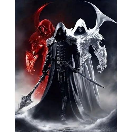GLIDIAM 40x50cm Diamond Painting Totenkopf Skull Sensenmann, Diamant Malerei Bilder Gothic Horror, DIY Full Drill Basteln Erwachsene, Mosaik Stickerei Kreuzstich Geschenk für Wanddeko Wohnzimmer GLIDIAM 40x50cm Diamond Painting Totenkopf Skull Sensenmann, Diamant Malerei Bilder Gothic Horror, DIY Full Drill Basteln Erwachsene, Mosaik Stickerei Kreuzstich Geschenk für Wanddeko Wohnzimmer von GLIDIAM