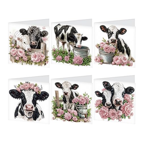 GLIDIAM 6er Set Diamond Painting Grußkarten Set Geburtstagskarte Diamond Painting Karten Dankeskarte Diamant Malerei Segensgrußkarte Feiertagskarten Stickerei Kreuzstich Geschenk || Kuh Ochse Tiere GLIDIAM 6er Set Diamond Painting Grußkarten Set Geburtstagskarte Diamond Painting Karten Dankeskarte Diamant Malerei Segensgrußkarte Feiertagskarten Stickerei Kreuzstich Geschenk || Kuh Ochse Tiere von GLIDIAM