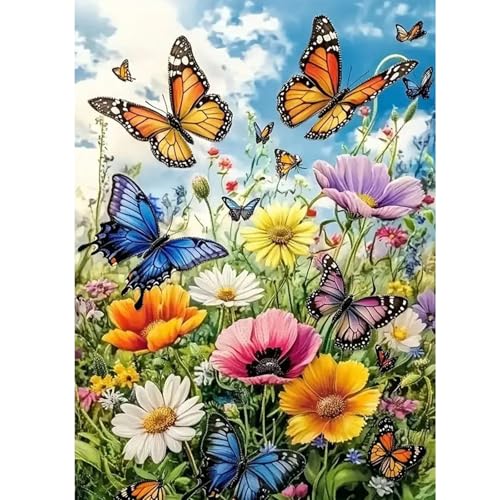 GLIDIAM Diamond Painting Blumen Schmetterling, Diamant Malerei Bilder Landschaft, 30x40cm DIY Full Drill Basteln Erwachsene, Mosaik Stickerei Kreuzstich Geschenk für Wanddeko Wohnzimmer Schlafzimmer GLIDIAM Diamond Painting Blumen Schmetterling, Diamant Malerei Bilder Landschaft, 30x40cm DIY Full Drill Basteln Erwachsene, Mosaik Stickerei Kreuzstich Geschenk für Wanddeko Wohnzimmer Schlafzimmer von GLIDIAM
