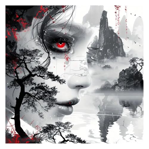 GLIDIAM Diamond Painting Frau Gesicht, Diamant Malerei Bilder Landschaft, 30x30cm DIY Full Drill Basteln Erwachsene, Mosaik Stickerei Kreuzstich Geschenk für Wanddeko Wohnzimmer Schlafzimmer GLIDIAM Diamond Painting Frau Gesicht, Diamant Malerei Bilder Landschaft, 30x30cm DIY Full Drill Basteln Erwachsene, Mosaik Stickerei Kreuzstich Geschenk für Wanddeko Wohnzimmer Schlafzimmer von GLIDIAM