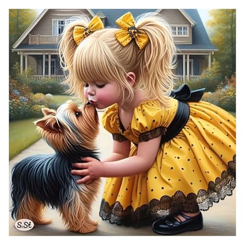 GLIDIAM Diamond Painting Hund Yorkshire Kuss, Diamant Malerei Bilder Tiere Hund, 30x30cm DIY Full Drill Basteln Erwachsene, Mosaik Stickerei Kreuzstich Geschenk für Wanddeko Wohnzimmer Schlafzimmer GLIDIAM Diamond Painting Hund Yorkshire Kuss, Diamant Malerei Bilder Tiere Hund, 30x30cm DIY Full Drill Basteln Erwachsene, Mosaik Stickerei Kreuzstich Geschenk für Wanddeko Wohnzimmer Schlafzimmer von GLIDIAM