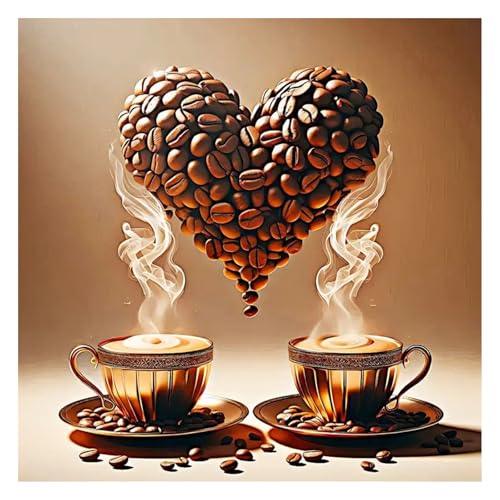GLIDIAM Diamond Painting Kaffee Herz, Diamant Malerei Bilder Küche Kaffeebohnen, 30x30cm DIY Full Drill Basteln Erwachsene, Mosaik Stickerei Kreuzstich Geschenk für Wanddeko Wohnzimmer Schlafzimmer GLIDIAM Diamond Painting Kaffee Herz, Diamant Malerei Bilder Küche Kaffeebohnen, 30x30cm DIY Full Drill Basteln Erwachsene, Mosaik Stickerei Kreuzstich Geschenk für Wanddeko Wohnzimmer Schlafzimmer von GLIDIAM