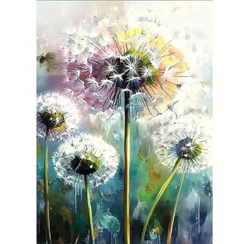 GLIDIAM Diamond Painting Pusteblume Löwenzahn Bunt, Diamant Malerei Bilder Blumen, 30x40cm DIY Full Drill Basteln Erwachsene, Mosaik Stickerei Kreuzstich Geschenk für Wanddeko Wohnzimmer Schlafzimmer von GLIDIAM
