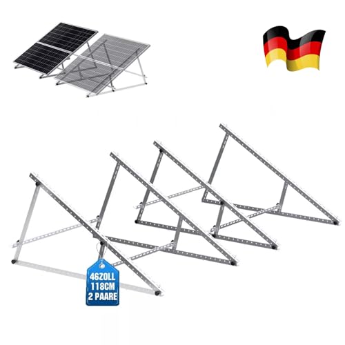 2 Sets GLIESE Balkonkraftwerk Halterung 118 cm,Verstärkte Solarmodul Halterung ,Solarpanel Halterung,Verstellbarer Winkel Von 0° Bis 90°,Neigungshalterungen ,Halterungen Balkonkraftwerk für 100W-600W von GLIESE