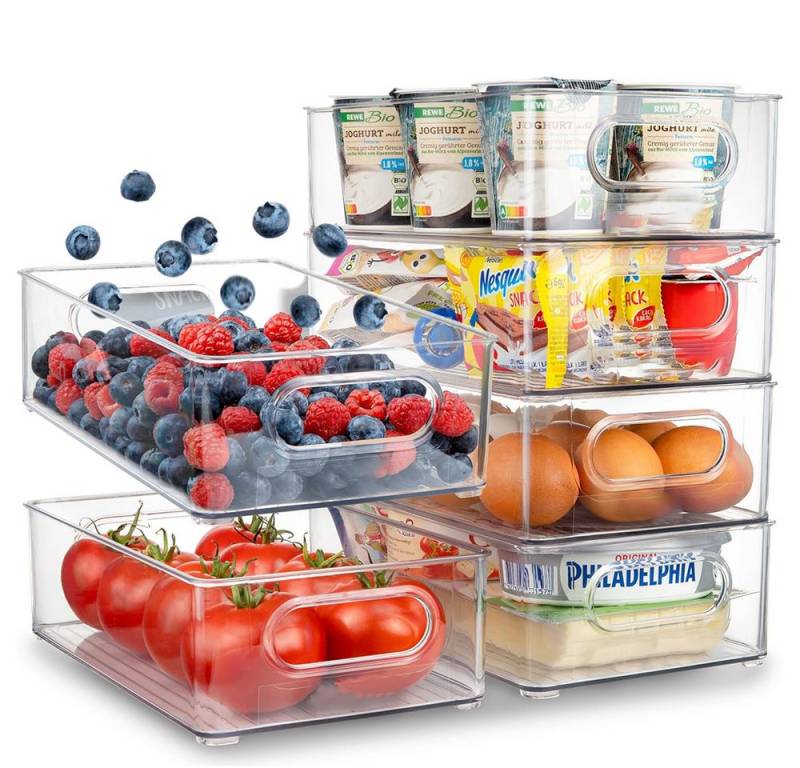 YMQHBS Aufbewahrungsbox Küchenorganizer-Set Kühlschrank Organizer (set, 6 St., Kühlschrank Aufbewahrungsbox), stapelbares Design von YMQHBS
