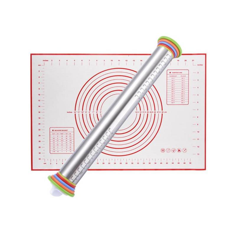 GLIESE Backmatte 60x40 cm Backmatte mit Teigroller von GLIESE
