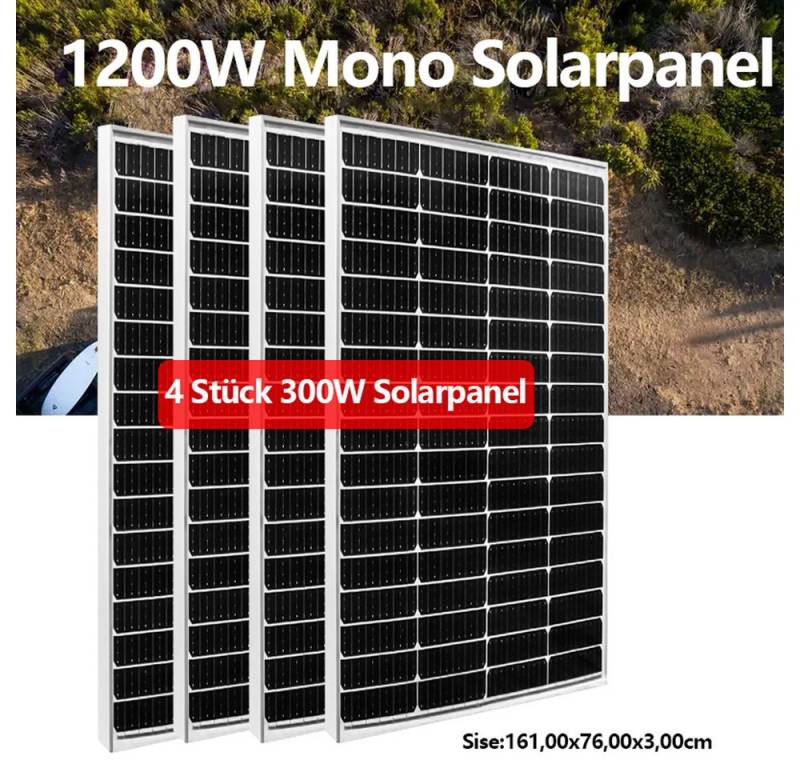 GLIESE Balkonkraftwerk 1200W Solarmodul 12V Solarpanel, Monokristallin, (4-St., Solarmodule), seriell/parallel erweiterbar von GLIESE