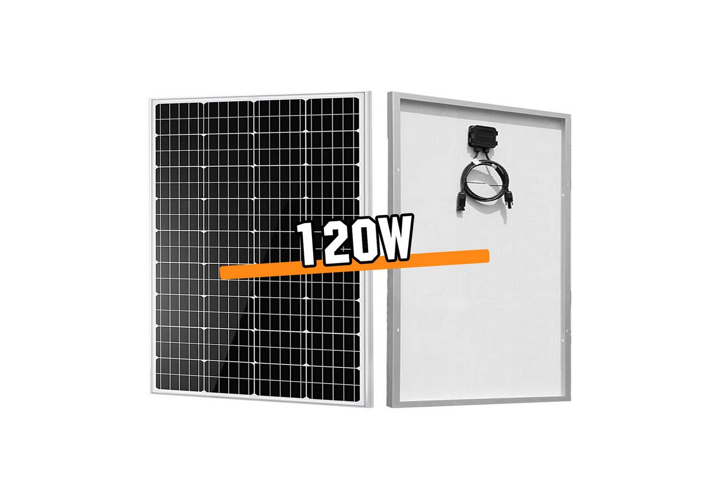 GLIESE Balkonkraftwerk 120W Solarpanel Mono Solarmodul für Balkonkraftwerk Wohnmobile, Monokristallin, (1-St., Solarmodul), Einfache Erweiterung durch Serien-/Parallelschaltung von GLIESE
