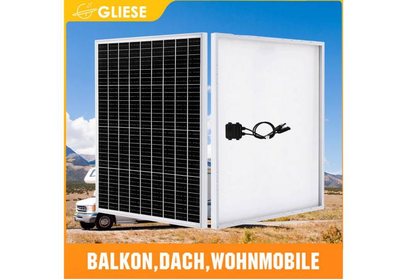 GLIESE Balkonkraftwerk MONO 12V Solarpanel Solarmodul für Wohnmobil Balkonkraftwerk, Monokristallin, (1-St., Solarmodul), seriell/parallel erweiterbar. von GLIESE