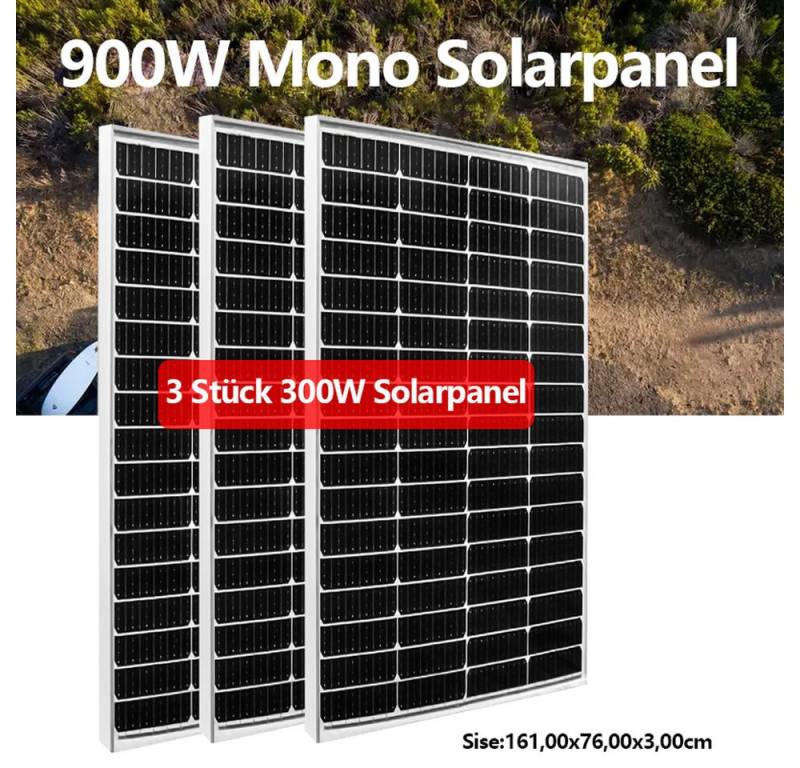 GLIESE Balkonkraftwerk Mono 12V 900W Solarpanel, Monokristallin, (3-St., Solarmodule), Einfache Erweiterung durch Serien-/Parallelschaltung von GLIESE