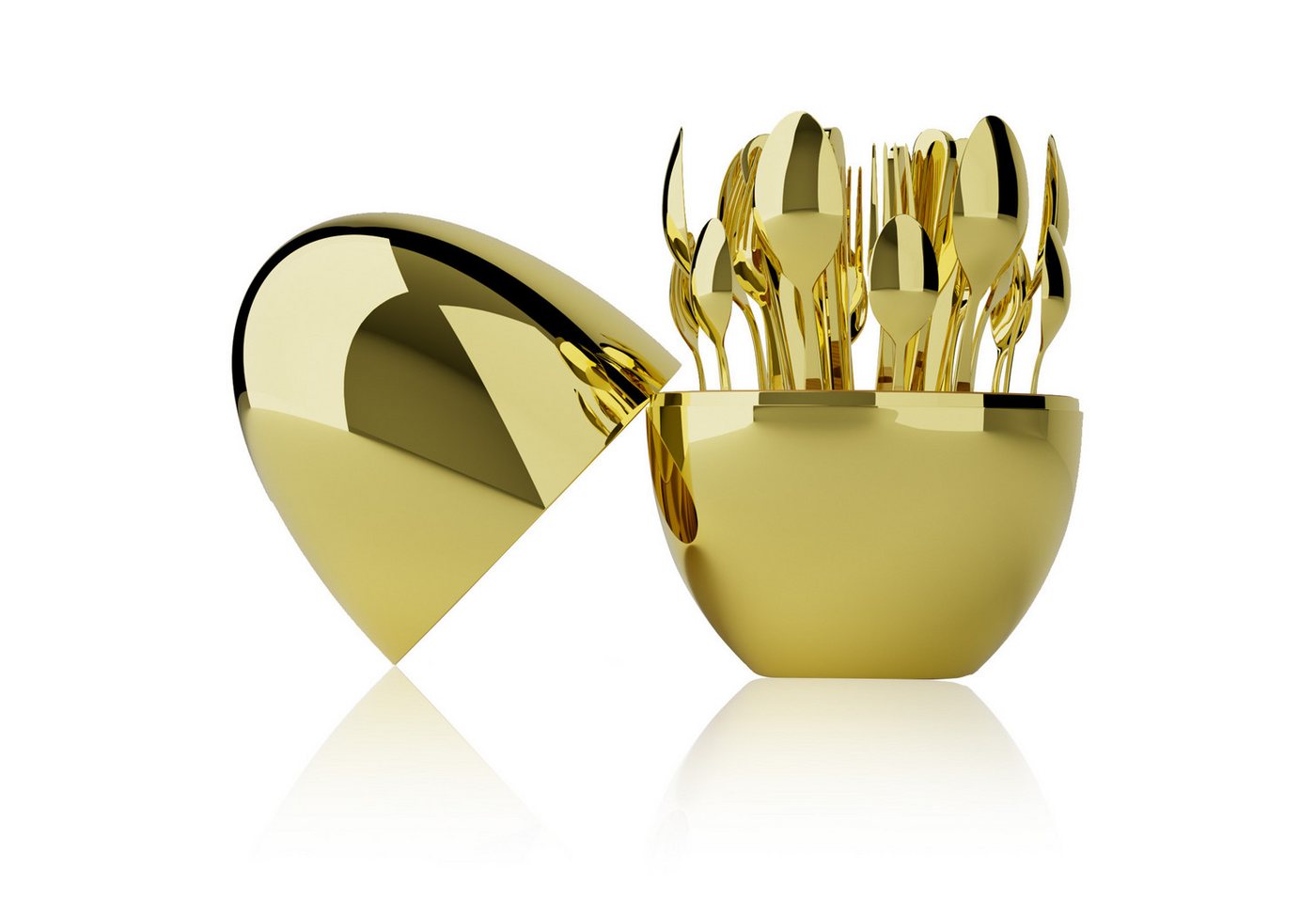 GLIESE Besteck-Set Hochwertiges Edelstahl-Besteck-Set 24-teilig, (25-tlg), 6 Personen, Edelstahl, mit eiförmiger Aufbewahrungsbox von GLIESE