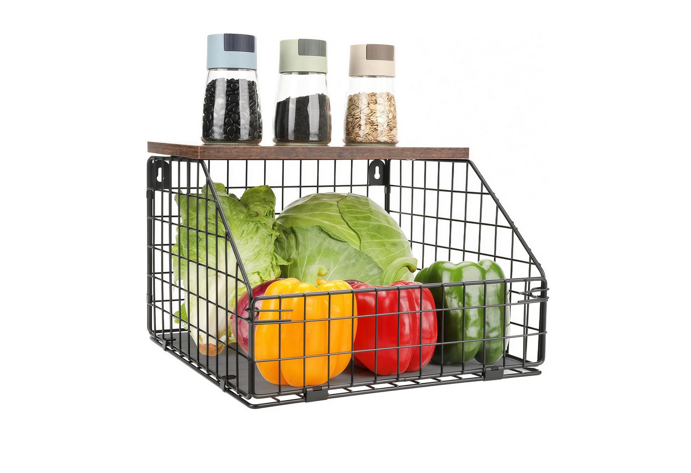 GLIESE Küchenregal Multifunktionales Gemüseregal mit Holzdeckel, Kitchen Organiser GLIESE Küchenregal Multifunktionales Gemüseregal mit Holzdeckel, Kitchen Organiser von GLIESE