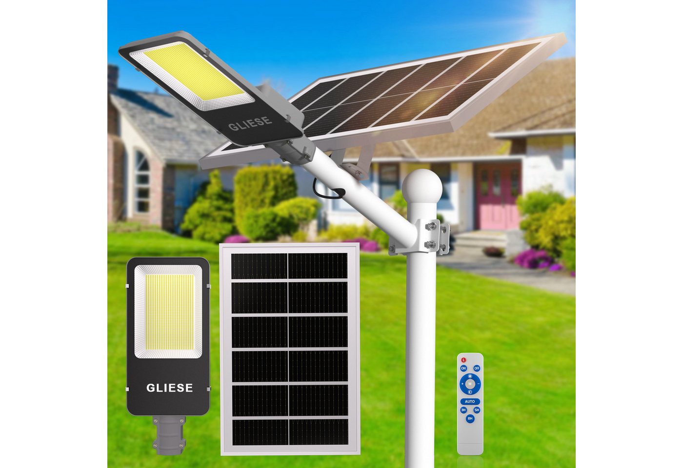 GLIESE LED Außen-Wandleuchte Solarlampen mit Daemmerungssensor Bewegungssensor für Ihren Hof Gehweg von GLIESE