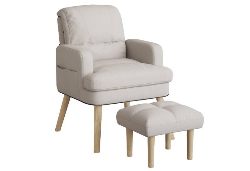 GLIESE Loungesessel Premium Relaxsessel mit Ottomane für Wohnzimmer Homeoffice von GLIESE
