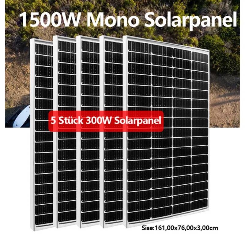 GLIESE Solaranlage MONO 12V Solarpanel für Wohnmobile Balkonkraftwerk, Monokristallin, (5-St., 300W 12V Solarmodul), seriell/parallel erweiterbar. von GLIESE