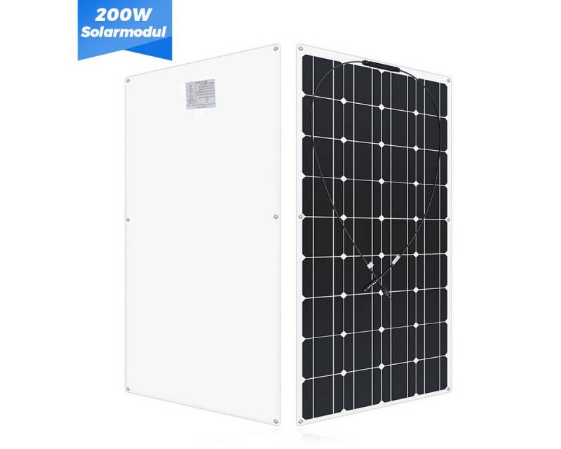 GLIESE Solarmodul 200W Flexibles Monokristallines Solarpanel, 200 W, Monokristallin, (packung, 1-St., Solarmodul), Erweiterbar durch Serien- und Parallelschaltung,biegsam (bis zu 30) von GLIESE