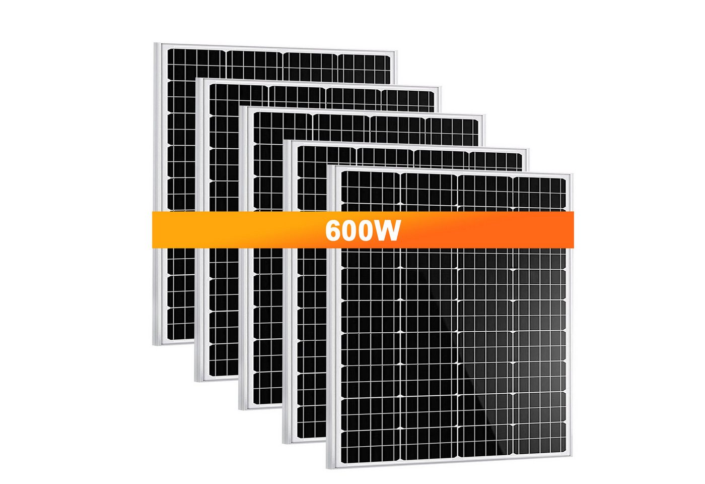 GLIESE Solarmodul 600W Solarpanel Solarmodule 12V Wohnmobil Camping Pumpen, 600 W, Monokristallin, (5-St., Solarmodule), Kaskadierbar in Strings parallel/seriell von GLIESE
