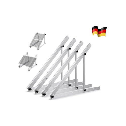 GLIESE Solarmodul Halterung 114 cm (2 Paare), Solarpanel Halterung,Balkonkraftwerk Halterungen ,Aluminiumlegierung PV-Module Halterung Solarmodul für 100W-600W,Verstellbarer Winkel Von 0°-90°,0% MwSt von GLIESE