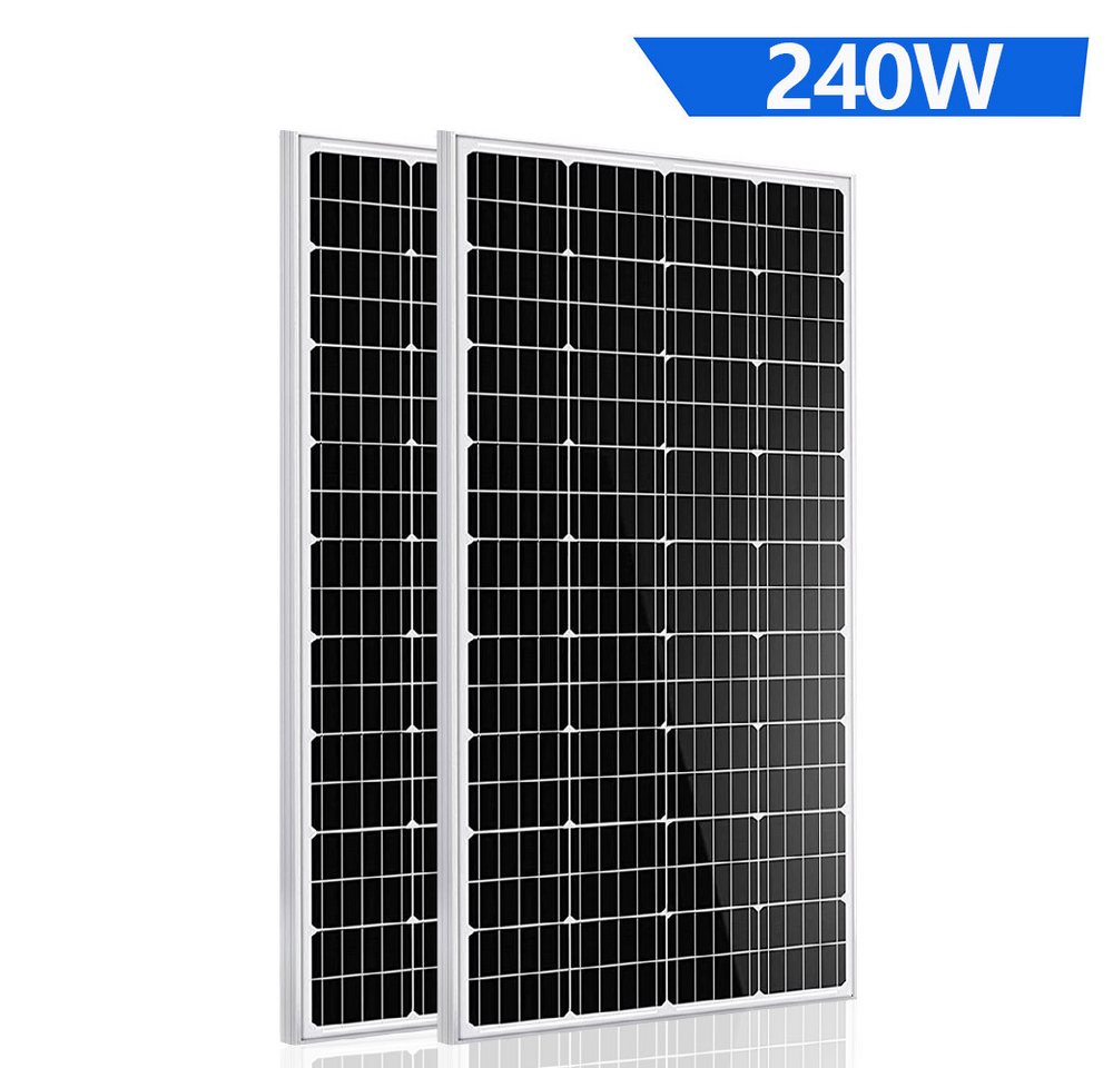 GLIESE Solarmodul Solarpanel 12V 120W für Balkonkraftwerk Wohnmobile Off-Grid-Systeme, Monokristallin, (2-St., Solarmodule), Kaskadierbar in Strings parallel/seriell von GLIESE