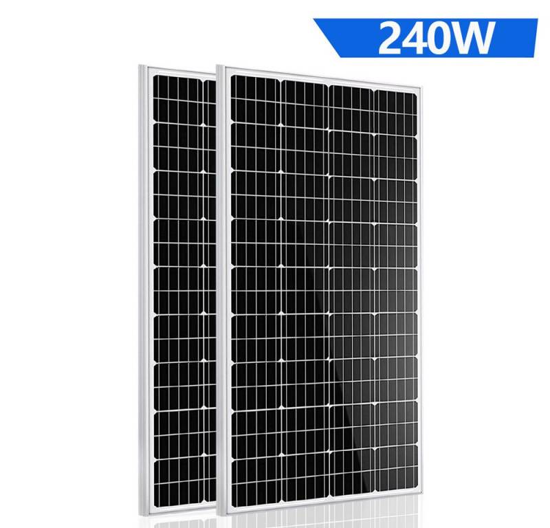 GLIESE Solarmodul Solarpanel 12V 120W für Balkonkraftwerk Wohnmobile Off-Grid-Systeme, Monokristallin, (2-St., Solarmodule), Kaskadierbar in Strings parallel/seriell von GLIESE