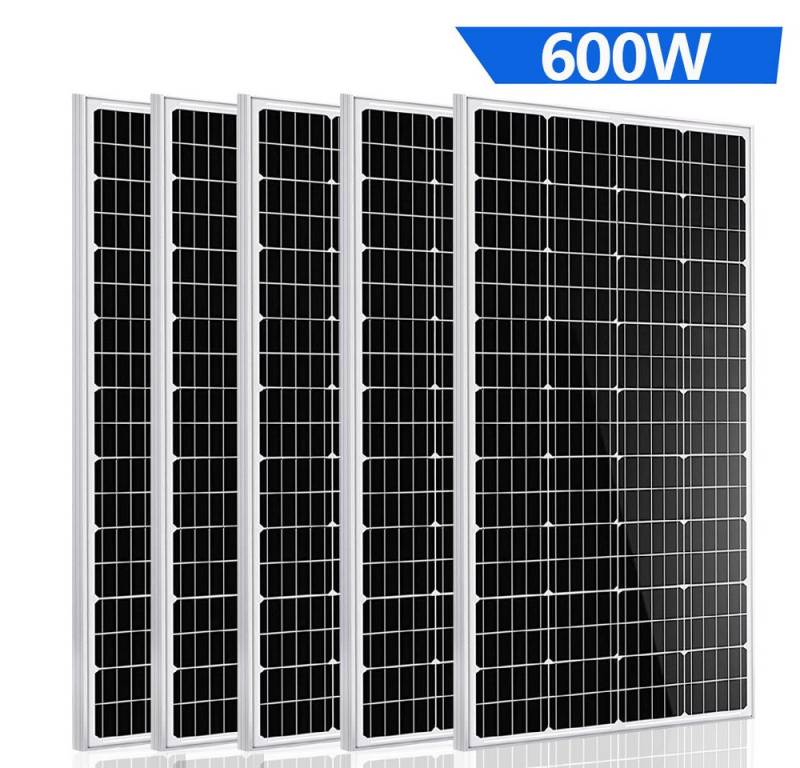 GLIESE Solarmodul Solarpanel 12V 120W für Balkonkraftwerk Wohnmobile Off-Grid-Systeme, Monokristallin, (5-St., Solarmodule), Kaskadierbar in Strings parallel/seriell von GLIESE