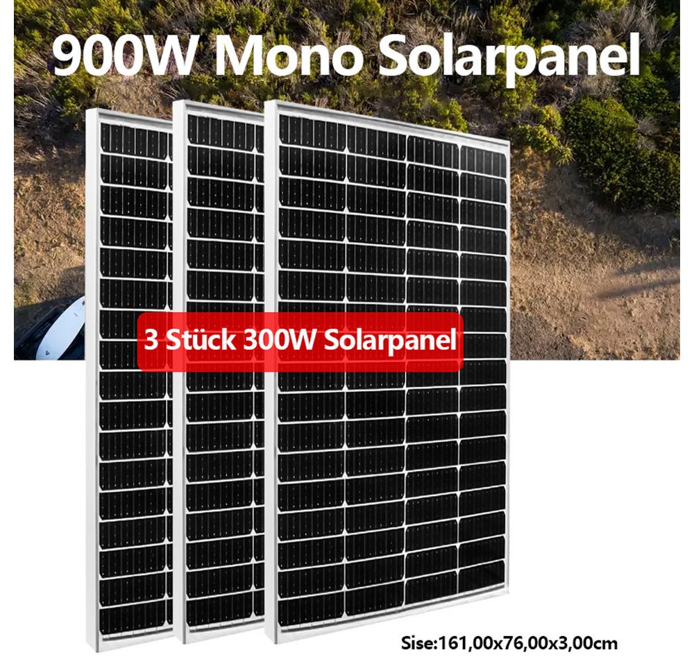 GLIESE Solarmodul Solarpanel 12V 900W Solarmodule für Balkonkraftwerk, Monokristallin, (3-St., 300W 18V Solarmodul), seriell/parallel erweiterbar von GLIESE