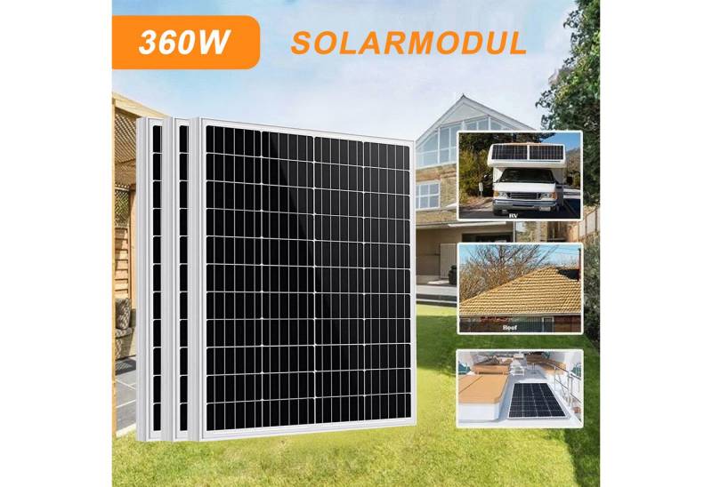 GLIESE Solarmodul Solarpanel für Balkonkraftwerk Wohnmobile Wohnwagen Off-Grid-Systeme, 360 W, Monokristallin, (3-St., Solarmodule), Kaskadierbar in Strings parallel/seriell von GLIESE