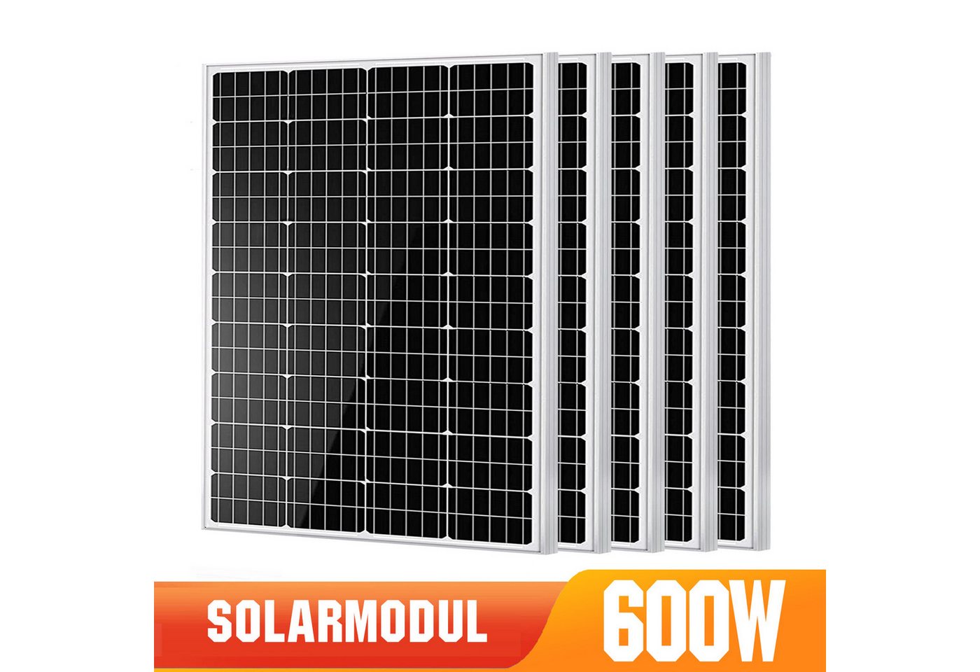 GLIESE Solarmodul Solarpanel für Balkonkraftwerk Wohnmobile Wohnwagen Off-Grid-Systeme, 600 W, Monokristallin, (5-St., Solarmodule), Kaskadierbar in Strings parallel/seriell von GLIESE