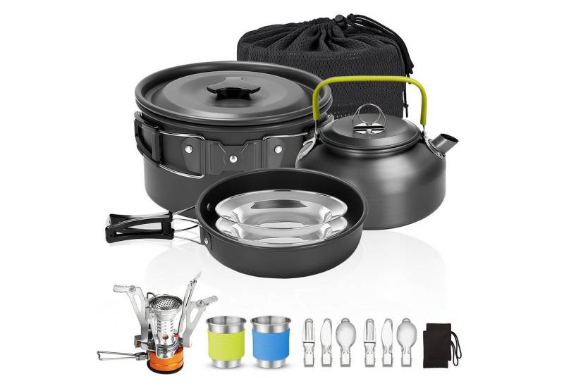 GLIESE Topf-Set 14-tlg Camping-Kochgeschirr-Set für Wanderungen, Camping & Grillabende, (17-tlg) von GLIESE