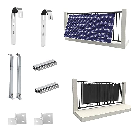 Solarmodul Halterung mit Haken,Universal Solarmodul Solarpanel Haken,Photovoltaik Halterungen, Individuell Verstellbar für Balkongelände, Balkonkraftwerk Halterung, Solarpanel Aufhänger (1 Parr) von GLIESE