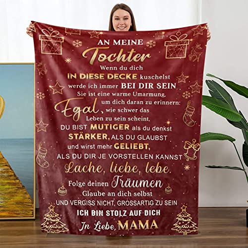 Kuscheldecke An meine Tochter Decke,Mutter für Tochter Personalisierte Briefdecke Flauschige Flanell Wohndecke für Hochzeiten Birthday Christmas Tochter Geschenke (Mutter zu Tochter C,150×200cm) von GLIKW