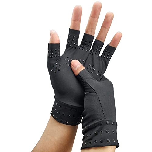 Magnetische Handschuhe Arthritis Therapie Unterstützung Druck Schmerzlinderung Heilung Handschuhe Halbfinger Druck Gelenk von GLIMDA