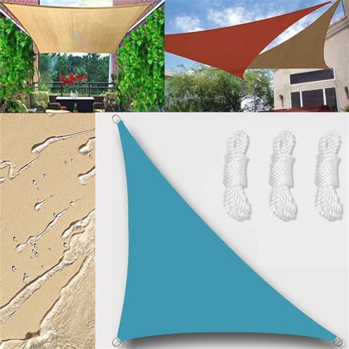 GLIN Sonnensegel Wasserdicht Dreieck rechtwinklig 2x2x2.8m Sonnensegel Balkon Sonnenschutz 95% UV Schutz Windschutz für Balkon Garten,mit Ösen und Befestigungsseile Blauer See von GLIN