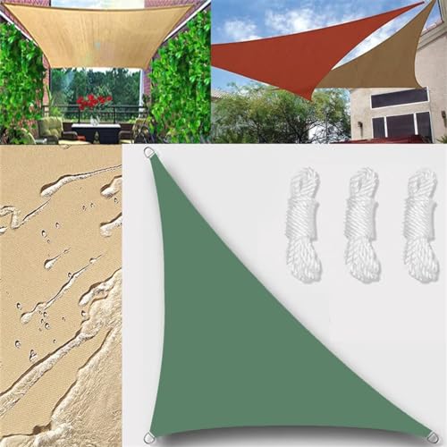 GLIN Sonnensegel Wasserdicht Dreieck rechtwinklig 2x2x2.8m Sonnensegel Balkon Sonnenschutz 95% UV Schutz Windschutz für Balkon Garten,mit Ösen und Befestigungsseile Dunkelgrün von GLIN