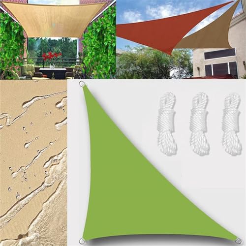 GLIN Sonnensegel Wasserdicht Dreieck rechtwinklig 2x2x2.8m Sonnensegel Balkon Sonnenschutz 95% UV Schutz Windschutz für Balkon Garten,mit Ösen und Befestigungsseile Grün von GLIN