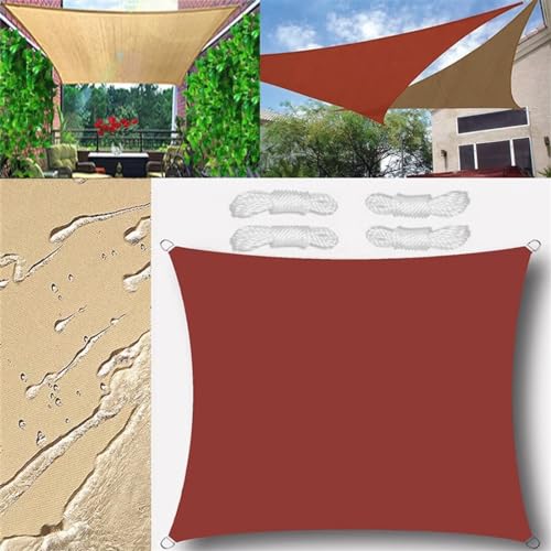 GLIN Sonnensegel Wasserdicht Rechteckig 3x3.5m Sonnensegel Balkon Sonnenschutz 95% UV Schutz Windschutz für Balkon Garten,mit Ösen und Befestigungsseile Rostrot von GLIN