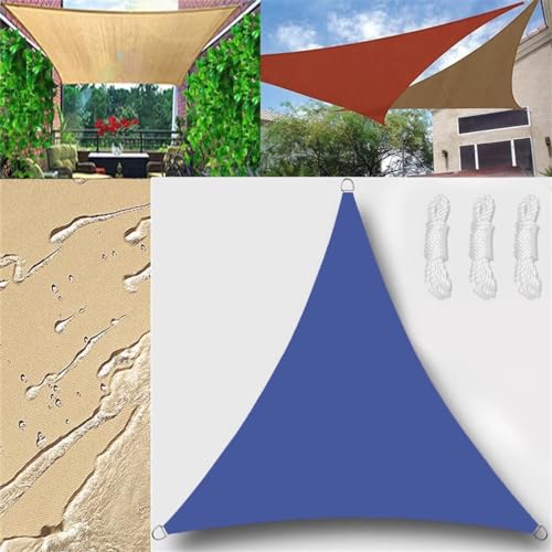 Sonnensegel Wasserdicht Dreieck gleichseitig 1.6x1.6x1.6m Sonnensegel Balkon Sonnenschutz 95% UV Schutz Windschutz für Balkon Garten,mit Ösen und Befestigungsseile Königsblau von GLIN